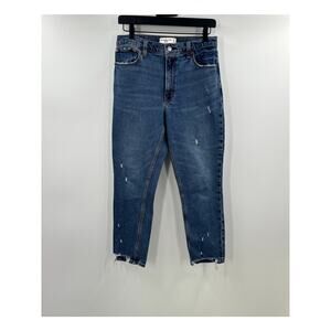 Abercrombie & Fitch Medium Wash High Rise Distressed Skinny Jean Size 27